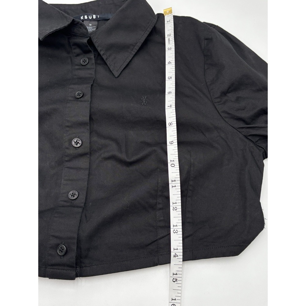 Ksubi Cropped Button Front Shirt Womens M Black Minimalist Luxury Cotton - Picture 11 of 11